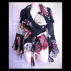 Stunning Roberto Cavalli silk wrap blouse